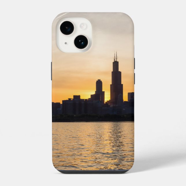 Willis Tower Sunset Silhouette Iphone Case (Back)