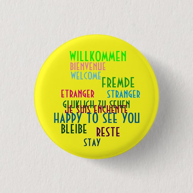Willkommen cabaret lyrics pinback button (Front)