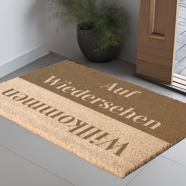 Willkommen - greetings in German  Fiber Doormat (Creator Uploaded)
