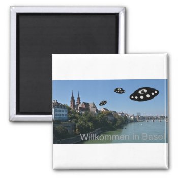Willkommen In Basel. Welcome To Basel Happy Magnet by Funkyworm at Zazzle