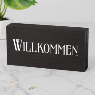 Willkommen Small Business Boutique Display Sign