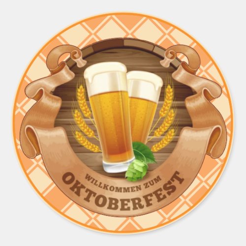 Willkommen Zum Oktoberfest Classic Round Sticker