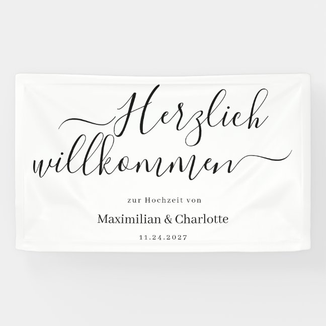 Willkommensschild Hochzeit Modern Minimalistisch Banner
