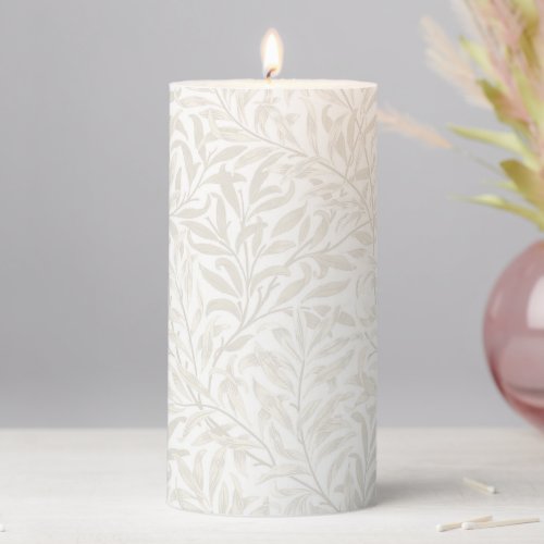 WILLLOW BOUGH IN PURE IVORY _ WILLIAM MORRIS PILLAR CANDLE