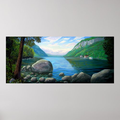 Willoughby Lake Westmore Vermont Oil Painting Poster