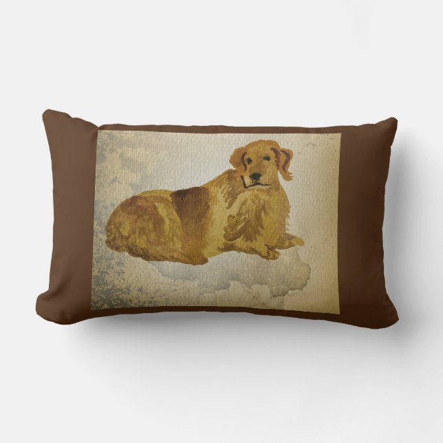 Willoughby The Golden Retriever Lumbar Pillow (Front)