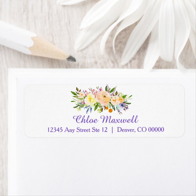 Willow and Floral Return Address Label (Insitu)