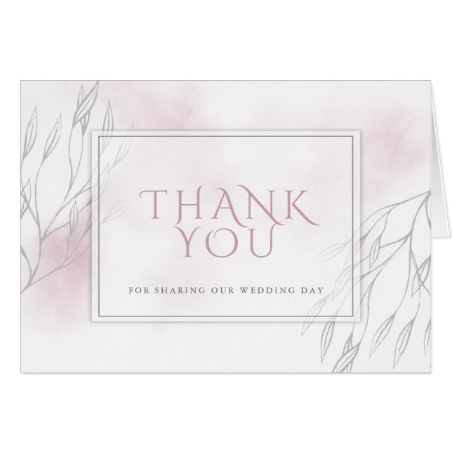 Willow and Pale Pink Watercolor Cards (Front Horizontal)