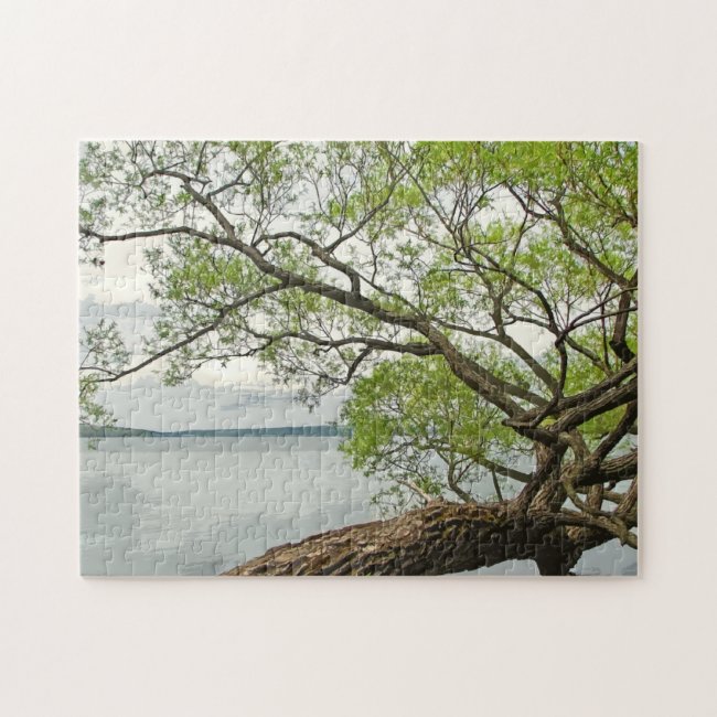 Willow at the Lake Scenic Landscape Jigsaw Puzzle