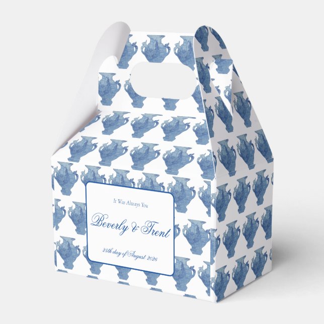 Willow Blue and White Ginger Jars Jar Favor Boxes (Front Side)