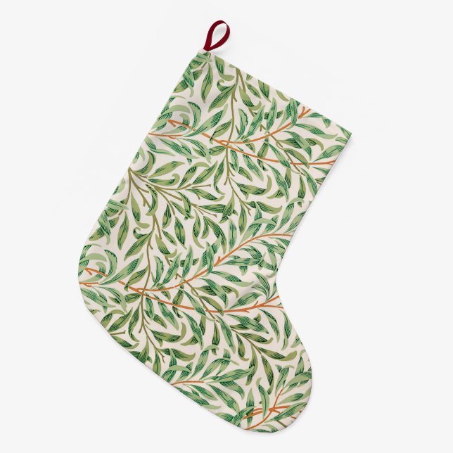 Willow Bough by William Morris Large Christmas Stocking (Front (Hanging))