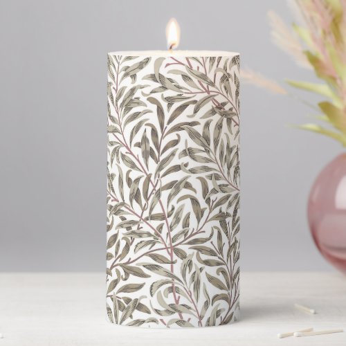 WILLOW BOUGH IN PRARIE GRASS _ WILLIAM MORRIS PILLAR CANDLE