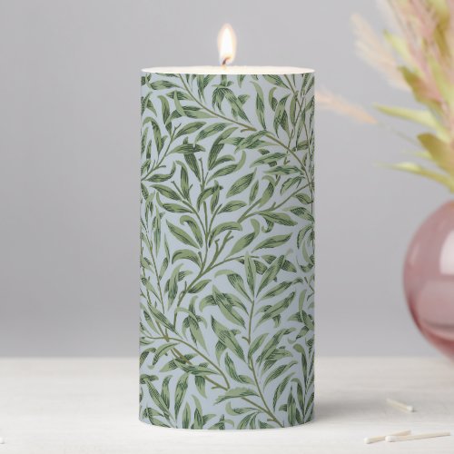 WILLOW BOUGH IN VINTAGE BLUE _ WILLIAM MORRIS PILLAR CANDLE