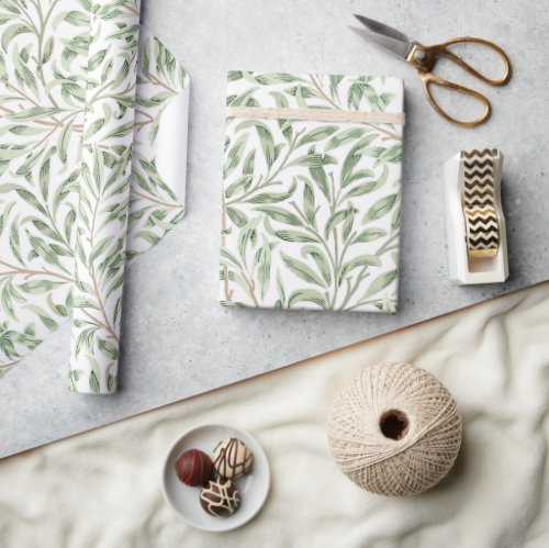 WILLOW BOUGH IN VINTAGE GARDEN _ WILLIAM MORRIS WRAPPING PAPER