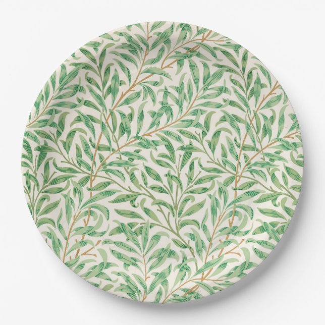 Willow Bough William Morris Pattern Paper Plates (Front)