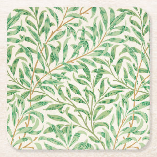 Willow Bough William Morris Pattern Square Paper Coaster
