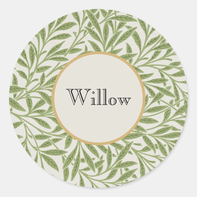 Willow Boughs by William Morris Classic Round Sticker (Front)