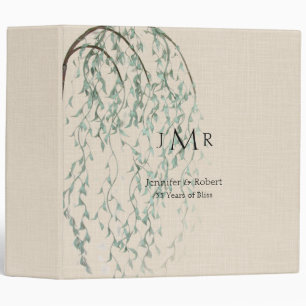 Willow Branch on Linen Anniversary Binder