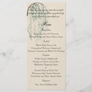 Willow Branch on Linen Wedding Menu