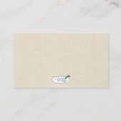 Willow Branch on Linen Wedding Place Cards (Back)