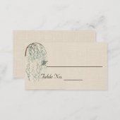 Willow Branch on Linen Wedding Place Cards (Front/Back)