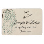 Willow Branch On Linen Wedding Save The Date Magnet at Zazzle