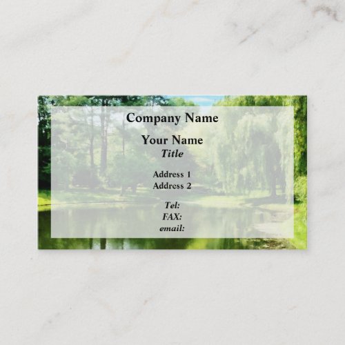 Willow By the Lake Business Card Template