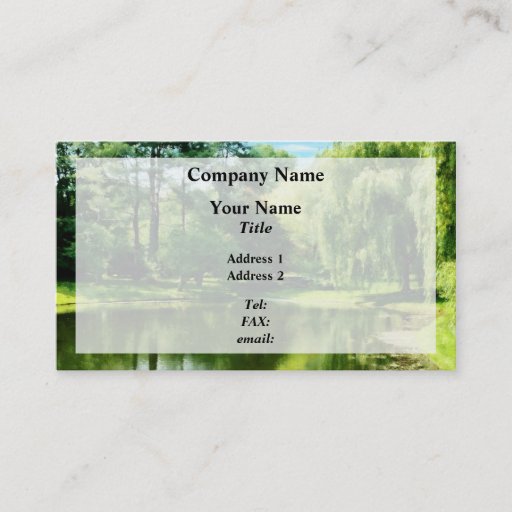 Customizable Willow By the Lake Business Card Template