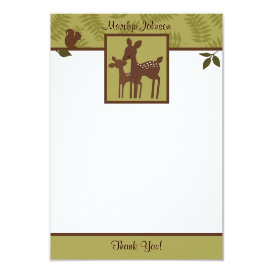 Willow Deer Baby and Mommy Thank You card 3.5"x5