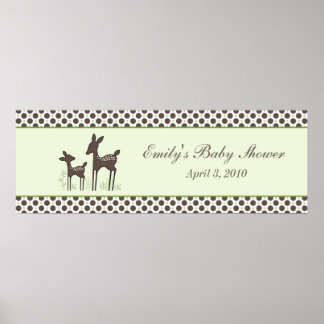 Willow Deer Baby Shower Banner Poster