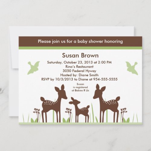 Willow Deer Baby Shower Invitation So Cute