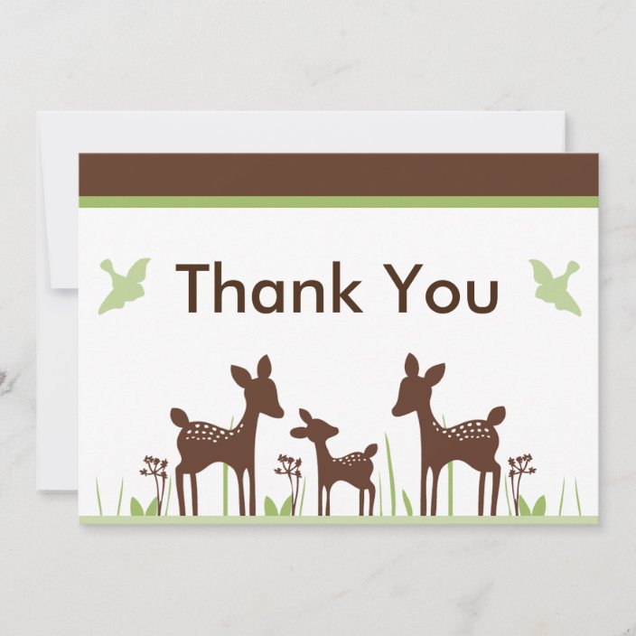 Willow Deer Baby Shower Thank You Card | Zazzle.com