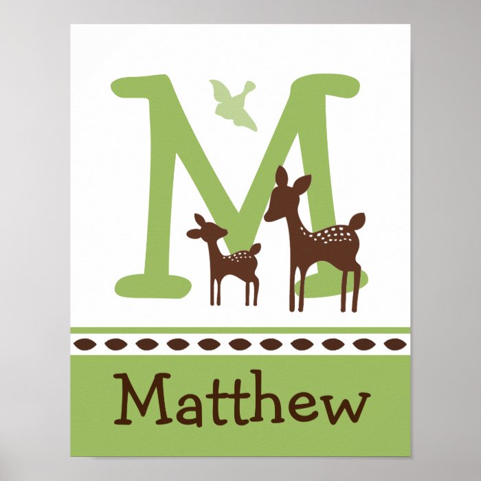 Willow Deer Letter & Name Wall Art Poster