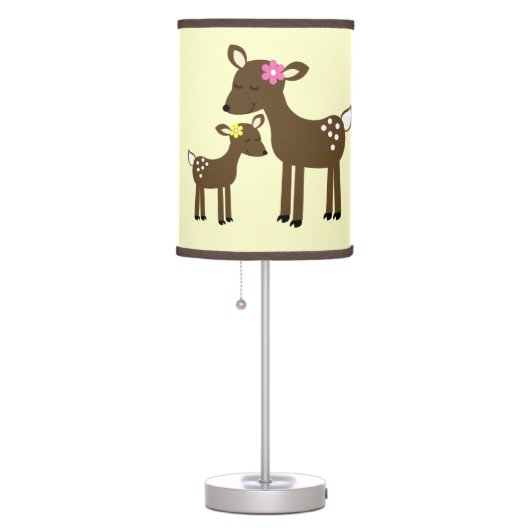 Willow Deer Woodland Neutral with Brown Trim Table Lamp (Right)