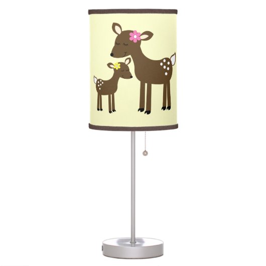Willow Deer Woodland Neutral with Brown Trim Table Lamp (Left)