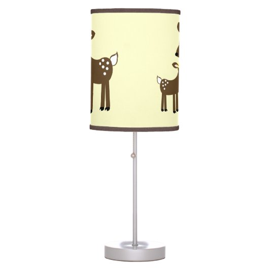 Willow Deer Woodland Neutral with Brown Trim Table Lamp (Front)