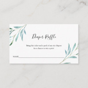 Willow Eucalyptus Baby Diaper Raffle Enclosure Card