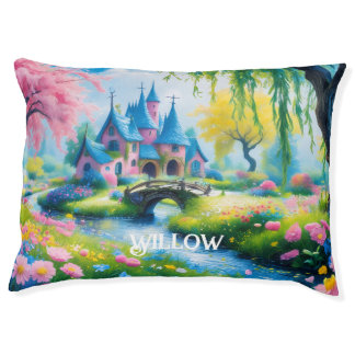 Willow Fantasy Art Castle Willow Tree Personalized Pet Bed
