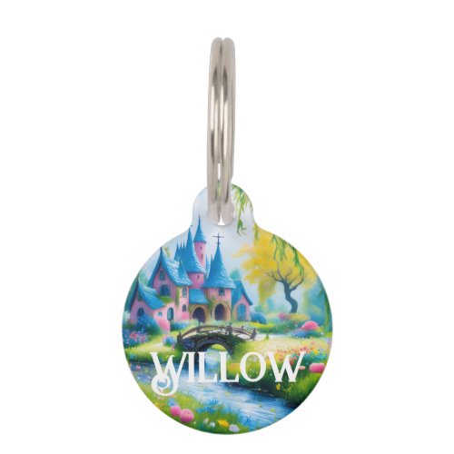 Willow Fantasy Art Castle Willow Tree Personalized Pet ID Tag
