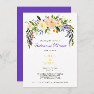 Willow Floral Wedding Rehearsal Dinner Invitation