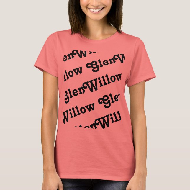 Willow Glen repeat pattern retro letters san Jose T-Shirt (Front)