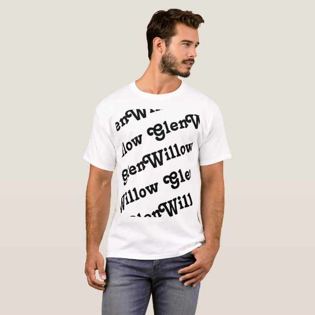 Willow Glen repeat pattern retro letters san Jose  T-Shirt (Front Full)