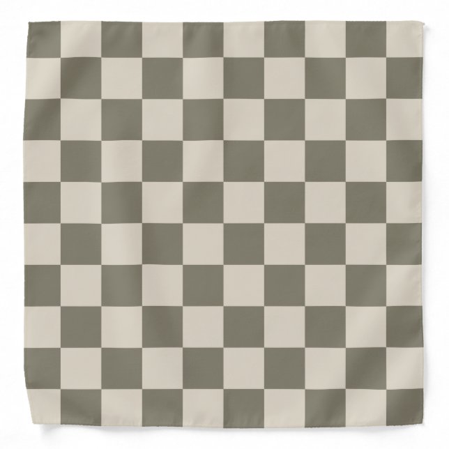 Willow Grey and Bone Checkerboard Bandana (Front)