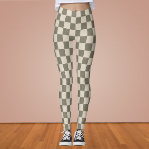 Willow Grey and Bone Checkerboard Leggings