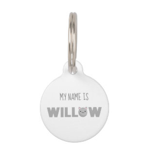 Willow Grey or Ginger Cat Pet ID Tag