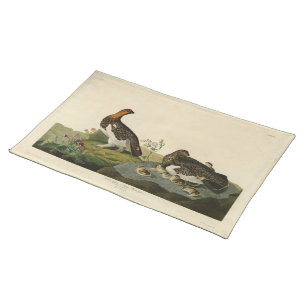Willow Grous (Grouse) - Audubon's Birds of America Cloth Placemat