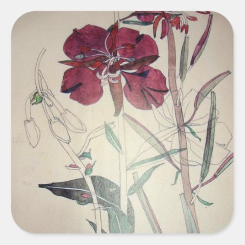 Willow Herb by Charles Mackintosh Square Sticker