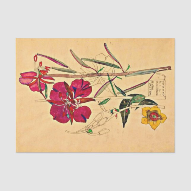 Willow Herb by Charles Mackintosh Tissue Paper (Front)