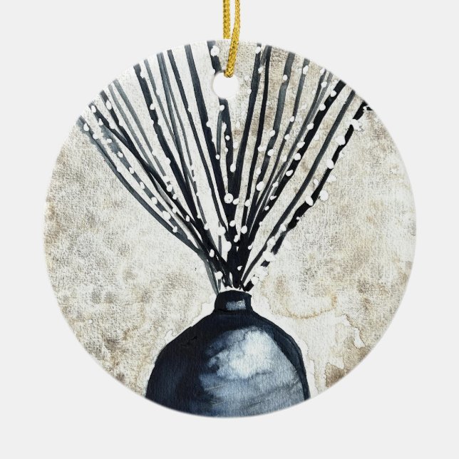  Willow in vase watercolor Ceramic Ornament (Front)