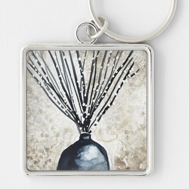  Willow in vase watercolor Keychain (Front)